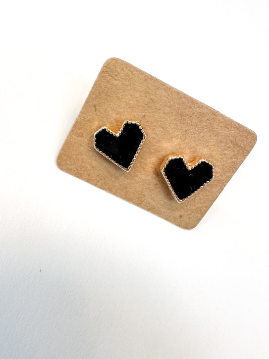 Black Heart Studs