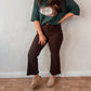 High Rise Dark Brown Jeans