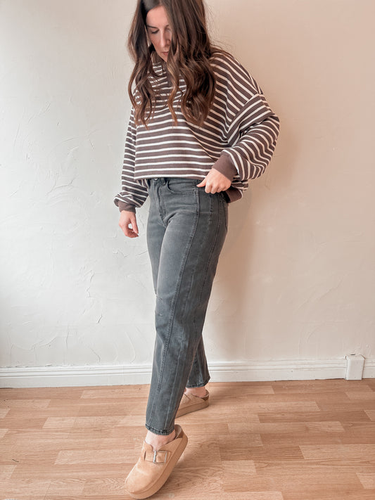 Side Panel Barrel Jeans