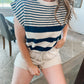 Navy Stripe Knit Top