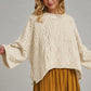 Cream Oversized Knit Boho Sweater