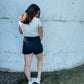 Black Denim Skort