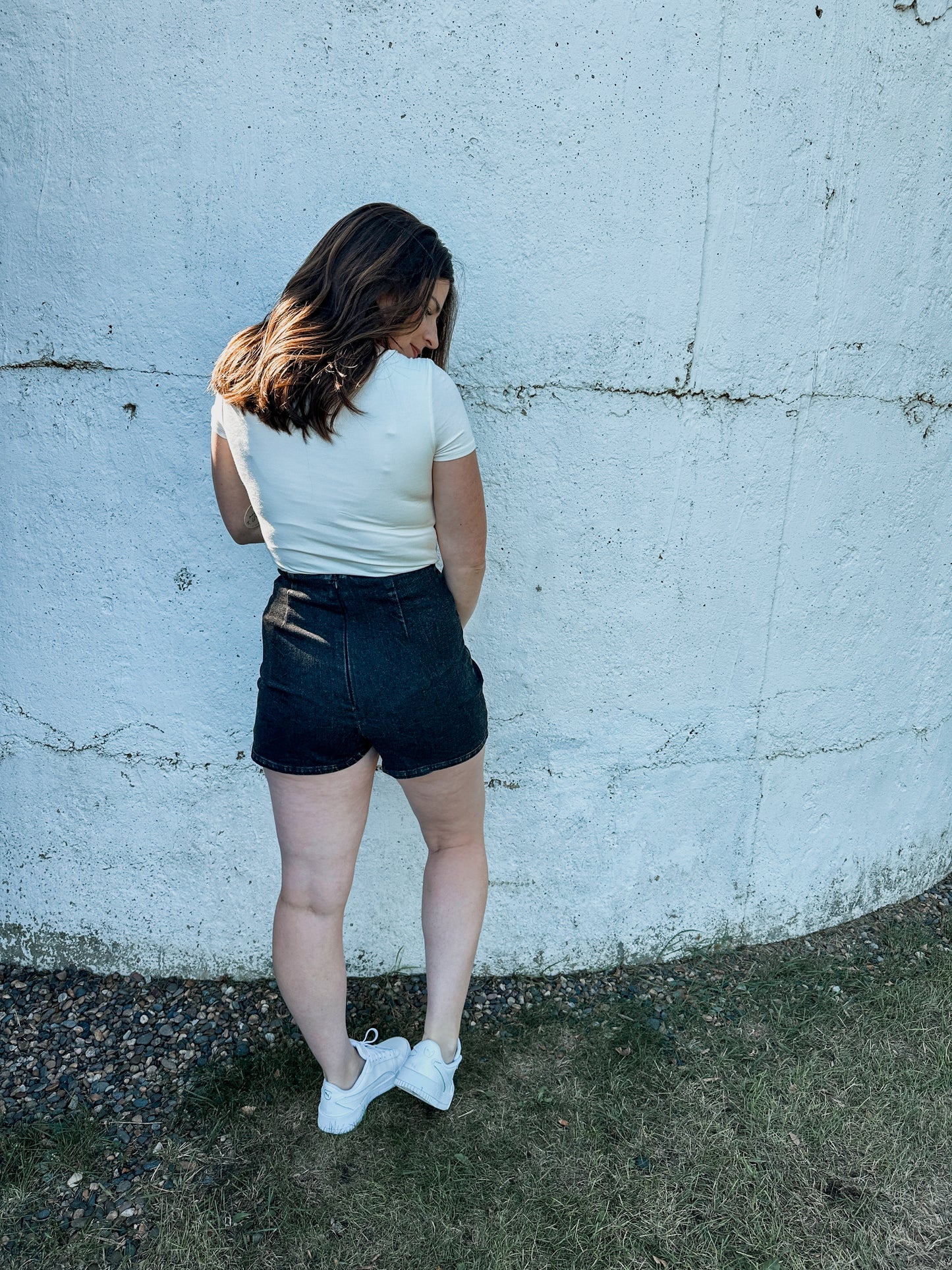 Black Denim Skort