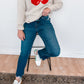 High Rise Raw Hem Straight