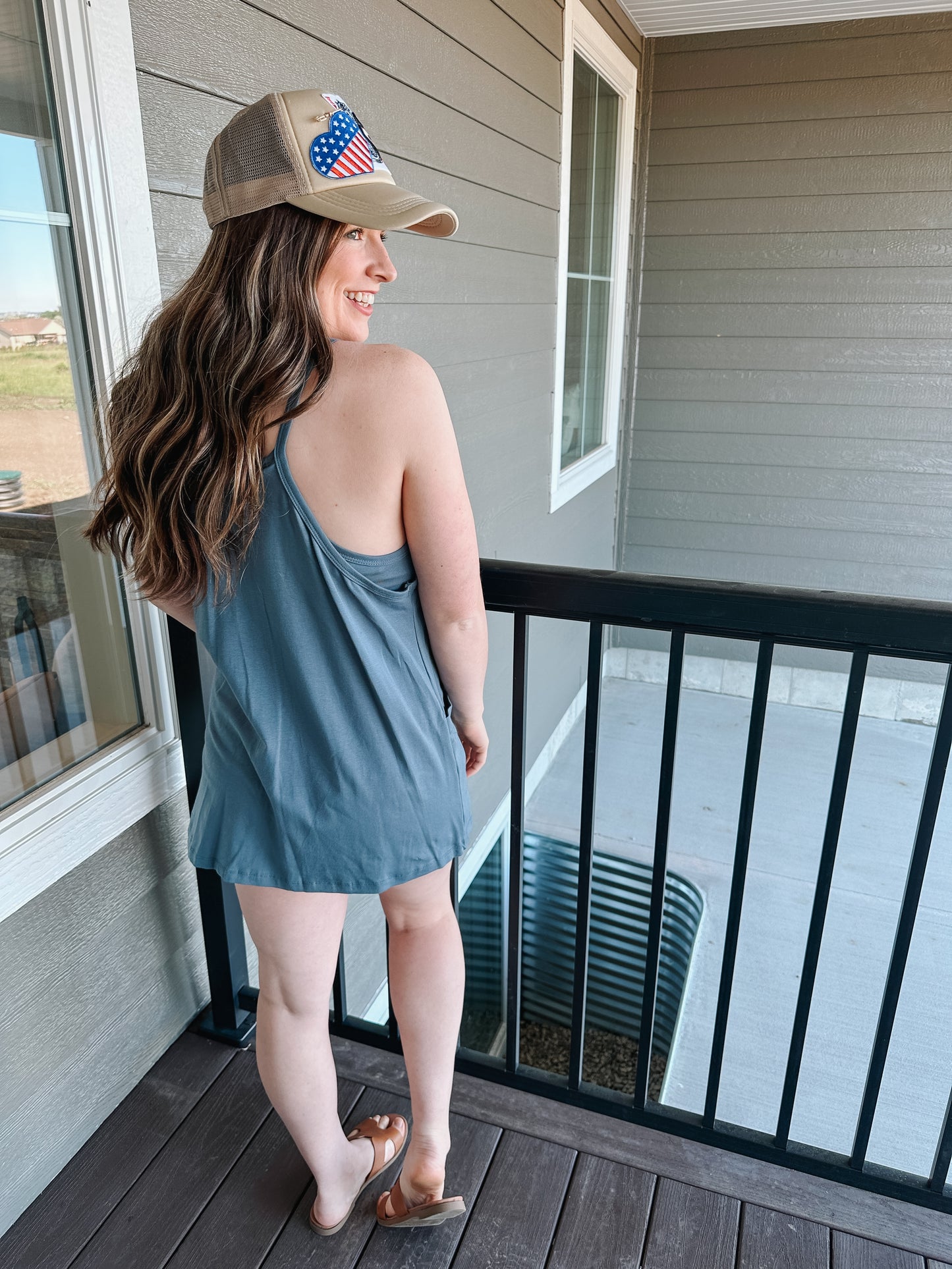 Dusty Blue Romper