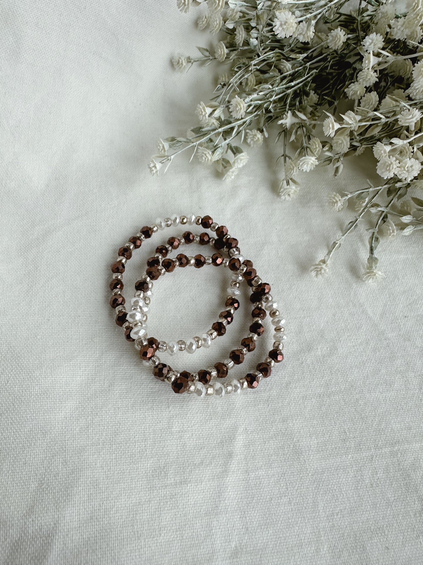 Pearl Brown Bracelet Set