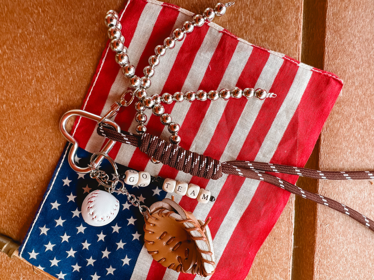 Go Team Baseball Bag Charm