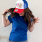 Flag Patch Hat W/ Pearl Chain