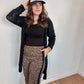 Black Open Knit Cardigan