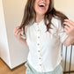 Ivory Knit Button Tee