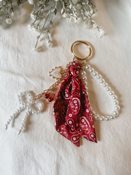 Pearly Girl Bandana Charm Keychain
