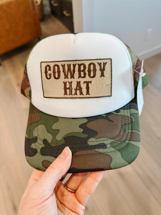 Camo Cowboy Hat Trucker