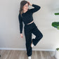 Black Crop Lounge Set