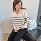 Stripe Quarter Zip Sweater