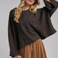 Brown Oversized Knit Boho Sweater