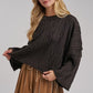 Brown Oversized Knit Boho Sweater