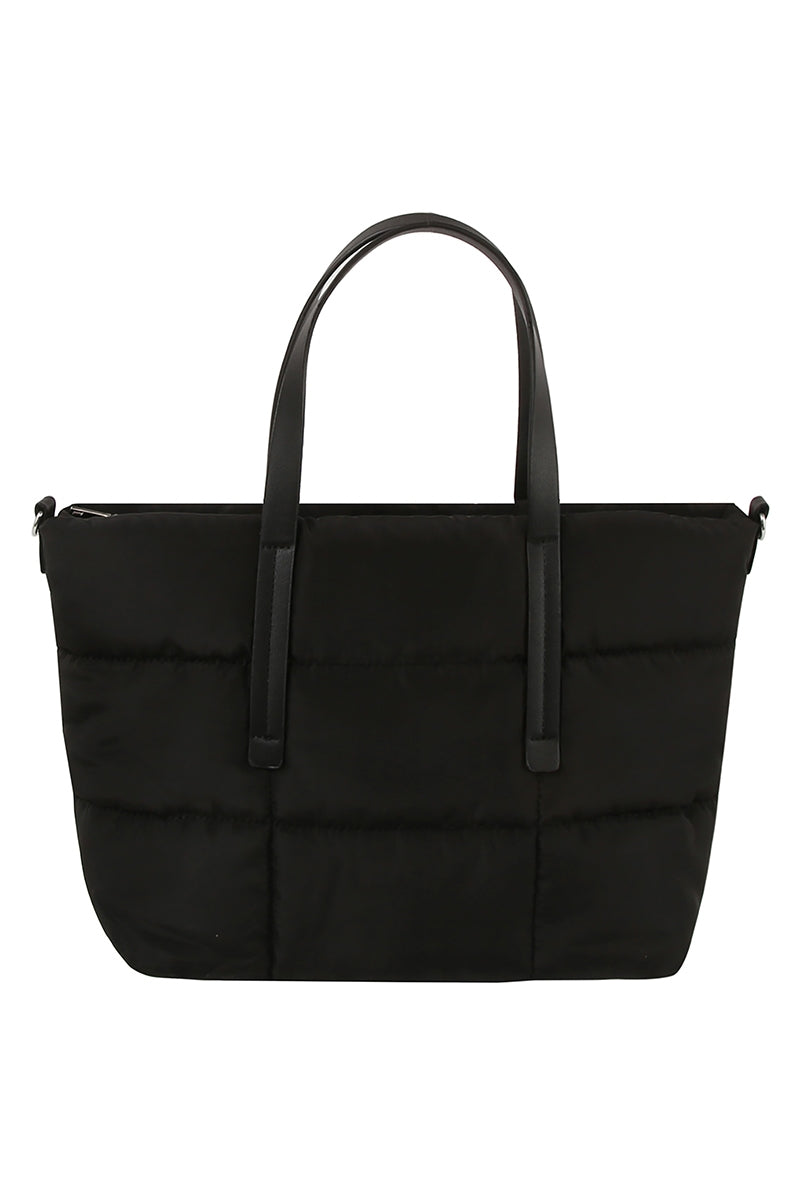 Black Quilted Tote Bag