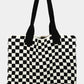 Black Checkered Tote Bag