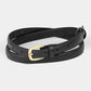 Black Faux Leather Skinny Belt