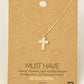Gold Dipped Enamel Cross Necklace