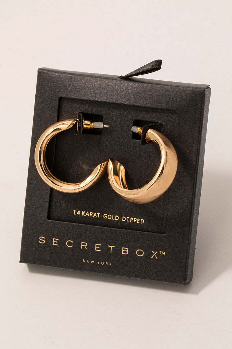 Beveled Wide Gold Hoops