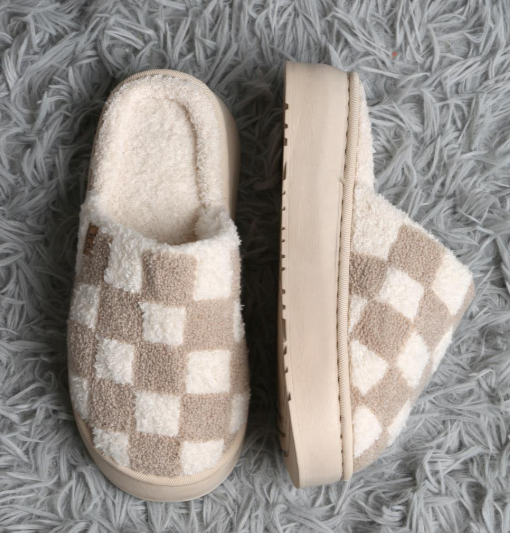 Platform Checkered Slipper