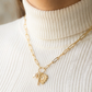 Gold Dipped Pave Cross Charm Necklace