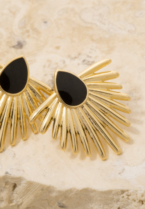 Black Starburst Earrings