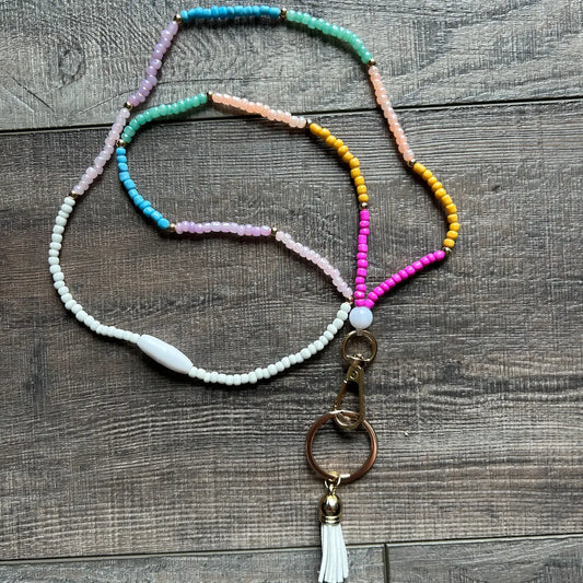 Seed Bead Lanyards W/Breakaway Clasps (2 Colors)