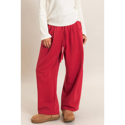 Deep Red Slight Barrel Sweatpants