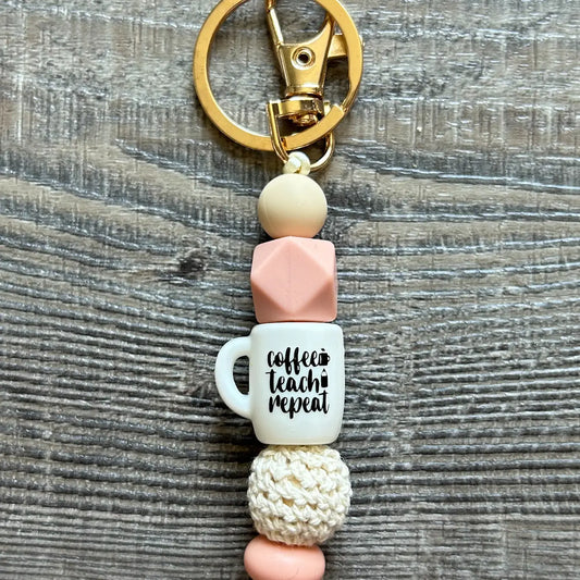 Coffee, Teach, Repeat Keychain (2 colors)