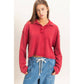 Deep Red Textured Collar Top