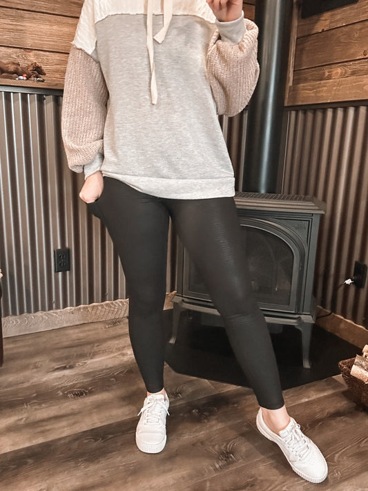 Pocketed Faux Leather Leggings